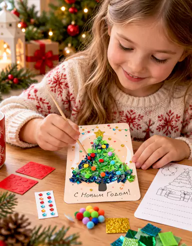 بچوں کا کرسمس تھری ڈائمینشنل اسٹیکر کرافٹ DIY کٹ